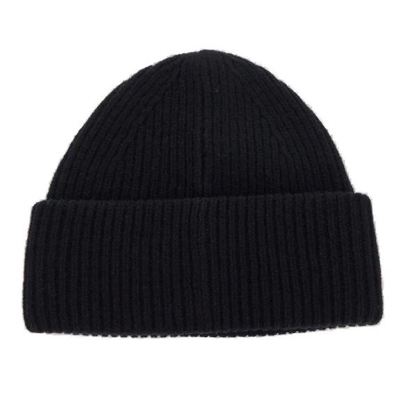 NWT ACNE STUDIOS Unisex Logo Patch Ribbed Beanie - Picture 2 of 3